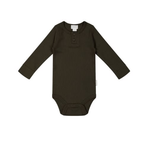 Organic Cotton Modal Long Sleeve Bodysuit - Bistre – Jamie Kay USA