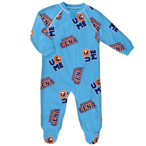 Newborn Light Blue John Cena  Raglan Full-Zip Sleeper