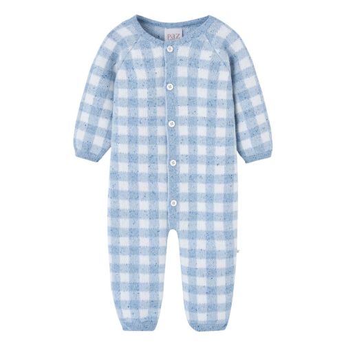 Scotty Powder Blue Check Baby Onesie