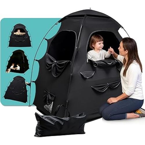 Baby Blackout Tent for Pack and Play Portable Crib Sleep Tent Blackout Canopy Crib, Travel Black Out Tent for Kids Babies and Toddlers