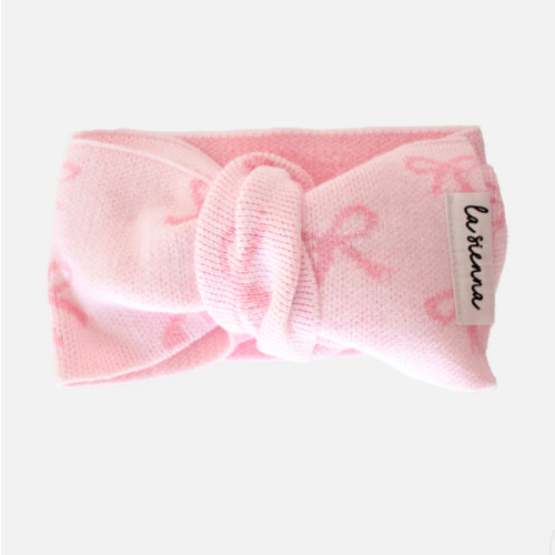 Knitted Headwrap - Pink Bows