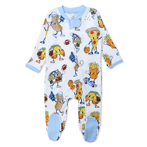 HonestBaby Sleep & Play Footed One-piece Pajama Sleeper 100% Organic Cotton, Baby Boys