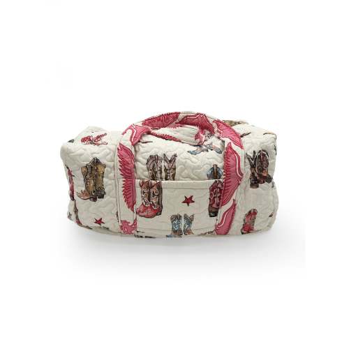 Thunderbird Boots Sand Quilted Weekender Duffle Bag