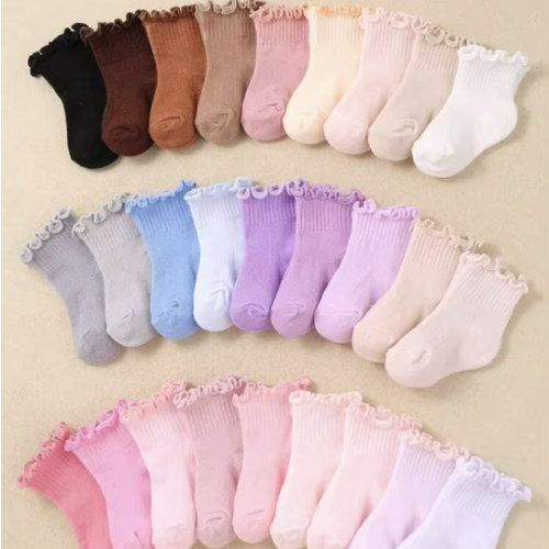 20 pares de calcetines de princesa con volantes para bebés y niñas pequeñas - Calcetines deportivos y casuales para niñas. Piel amigable, suaves, cómodos, versátiles, adecuados para uso diario, regalos festivos, viajes y atuendos de regreso a la escuela.