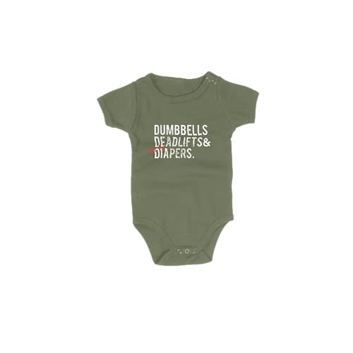 DadBod Apparel DB Dumbbells Deadlifts & Dirty Diapers Mini-Me Triple D Bodysuit - Unisex Bodysuit, Baby Boy or Baby Girl