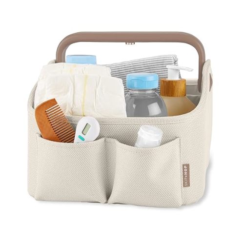 Skip Hop Diaper Caddy Organizer with Touch Sensor Night Light Nursery Style Oat