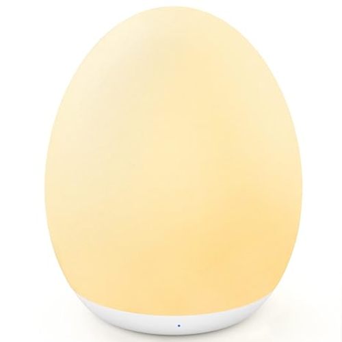 MediAcous Night Light for Kids, Baby Egg Light for Nursery, 7 Colors Changing & Stepless Dimming, Soft Silicone Touch Night Lamp with 1 Hour Timer, Rechargeable Nursery Night for Breastfeeding