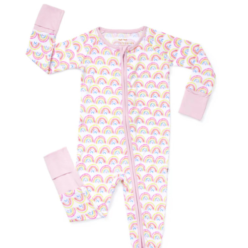 Pastel Rainbows Zippy - Little Sleepies Size: 3-6m