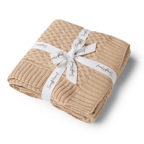Hazelnut Knitted Baby Cot Blanket | Snuggle Hunny