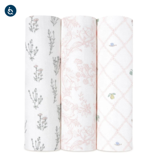 French Floral Silky Soft Swaddle 3 Pack | aden + anais