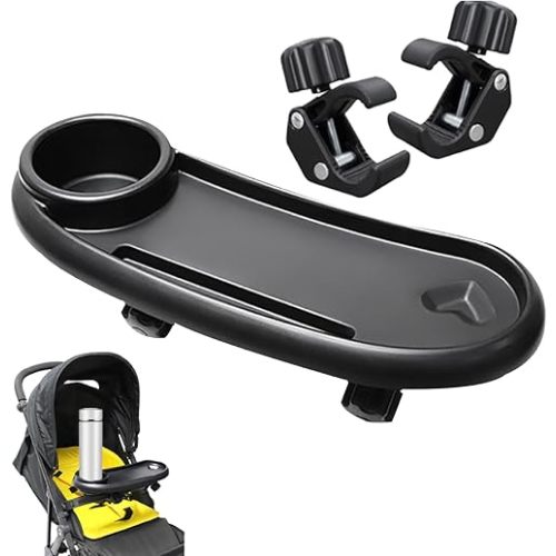 Universal Snack Tray, Non-Slip Grip Clip for Stroller Bar