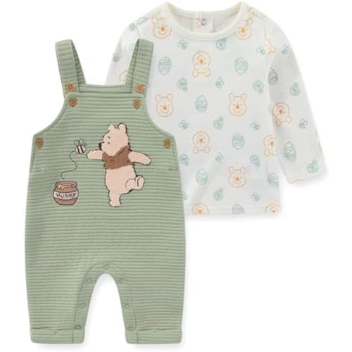 Disney Winnie the Pooh Baby Boys Long Sleeve Shirt and Overalls 2-Piece Set for Infant