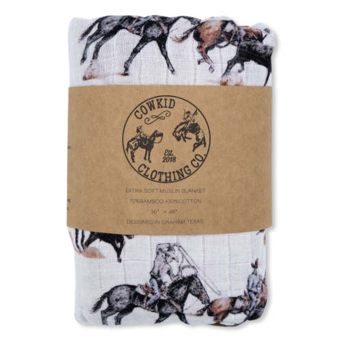 Stop the Clock Bamboo Muslin Blanket – Cowkid Clothing Company