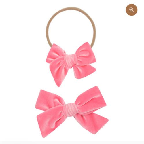 Velvet - Melon Pink Bow Headband