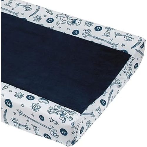 Disney Toy Story Color Crazy Blue and White Super Soft Changing Pad Cover