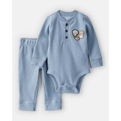 Baby Boy 2-Piece Park Ranger Thermal Bodysuit Pant Set - Blue | Carter's