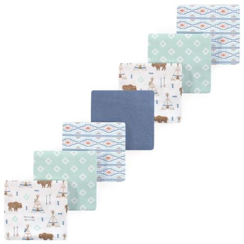 Luvable Friends Hudson Baby Flannel Receiving Blankets 7pk, Forest Woodland Blue