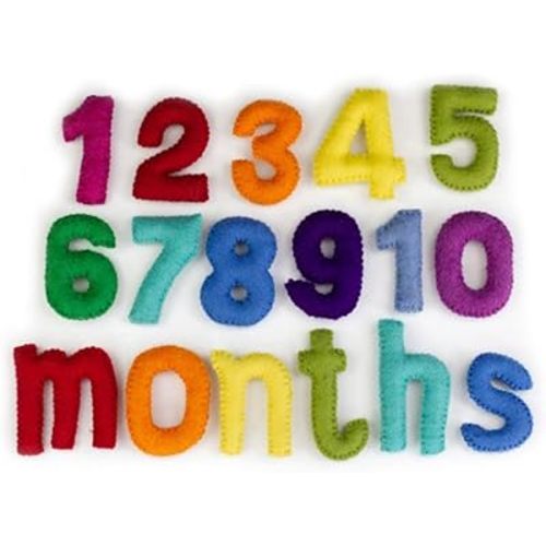 Monthly Milestone Felt Number Set 0-9 Counting- Rainbow Colors- Educational Montessori Learning- Child Toddler Pretend Play Toy- Handmade Gift- Approx. 3" Tall