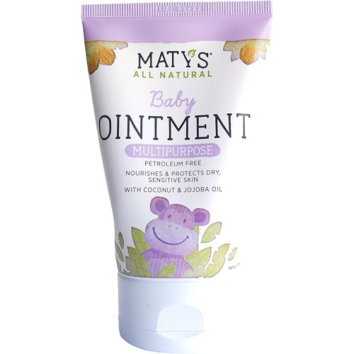 Maty's All Natural Multipurpose Baby Ointment for Diaper Rash, Cradle Cap, Dry Skin, Chapped Lips and More - Petroleum & Fragrance Free - Made with Coconut & Jojoba Oils - 3.75 oz