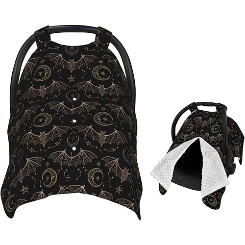 Night Bat Moon Baby Car Seat Canopy Nursing Cover for Newborn Car Seat Breastfeeding Covers Blanket Newborn Shower Gift