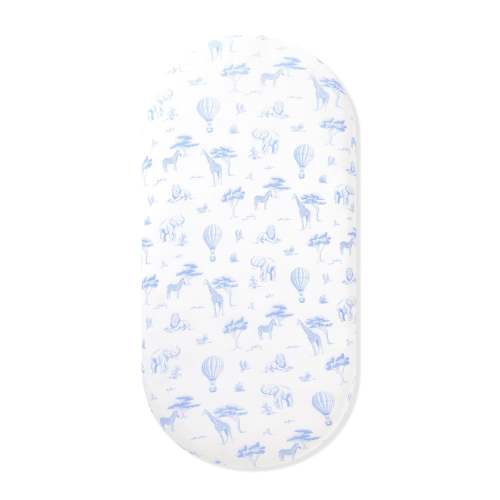 Oval Bassinet Sheet in Toile Safari
