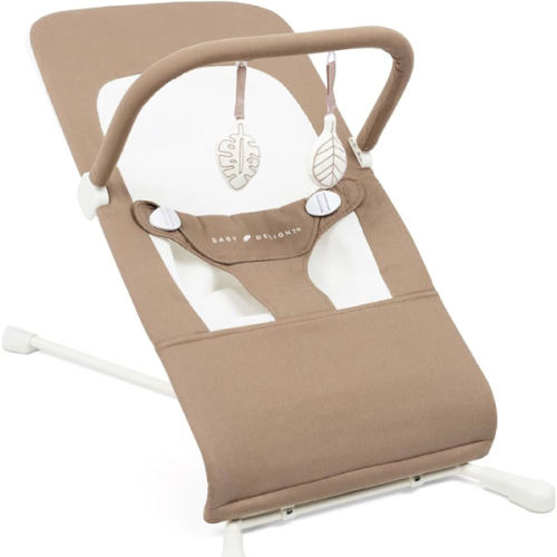 Amazon.com : Baby Delight Highland Organic Baby Bouncer, Organic Mocha | For Infants 0 – 6 Months, 3-Position Recline, Adjustable 3-Point Harness, Secure Locking Mechanism, Folds Flat : Baby