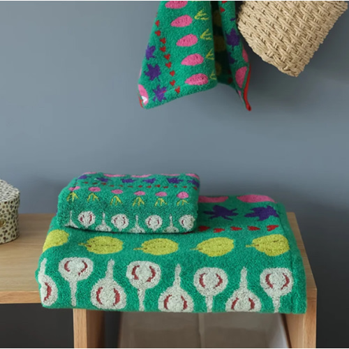 Vegetable Pattern Towels - Green