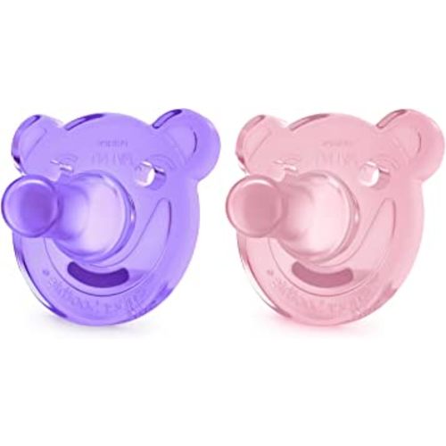 Philips AVENT Soothie Shapes Pacifier, Pink/Purple, 3-18 Months, 2 Pack, SCF194/05