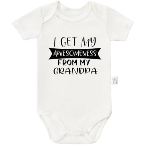 Qixiaccvk I Get My Awesomeness from My Grandpa Bodysuit, Funny Baby Essentials Clothes, Infant Fashion Short Sleeve Clothing