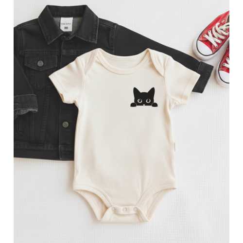 Black Cat Baby Onesie® - Minimalist Bodysuit for Baby - Cute Fall Infant Outfit - Halloween Baby Gift