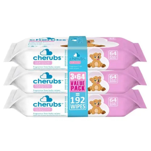 Cherubs Wipes Sensitive Triple Pack 192