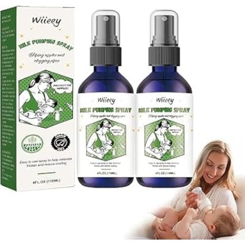 1/2/3/5Pcs Milk Pumping Spray, Helps Sore Nipples & Clogged Ducts, Organic Lubricant for Breast Shields, Vegan Breast Pump Spray, Natural & Lanolin-Free, 118ML/4FL.OZ (2 Bottle)