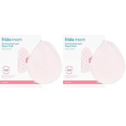 Frida Mom Nursing Pads,Cooling Hydrogel Nipple Pads for Hydration and Soothing Sore Nipples,Breastfeeding Essentials,8ct,(Pack of 2)