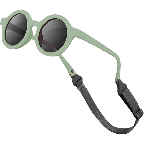 Baby Sunglasses with Strap Polarized Flexible UV400 for Infant Toddler Boys Girls Age 0-36 Months