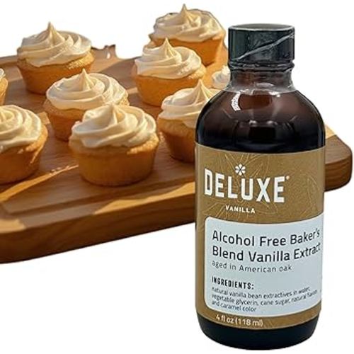 Alcohol Free Vanilla Extract Bakers Blend 4 fl oz Small Batch Producted in Oak Barrel Aged Intense Flavor - Non Alchoholic