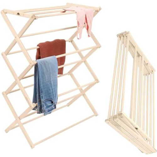 Pennsylvania Woodworks Clothes Drying Rack: Solid Maple Hard Wood Laundry Rack for Sweaters, Blouses, Lingerie & More, Durable Folding Drying Rack, Made in USA, No Assembly Needed, Medium