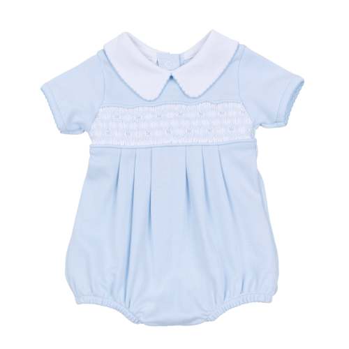 Walker's Classics Smocked Short Sleeve Bubble - Light Blue