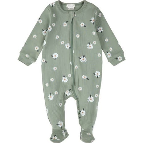 Daisy Print Footed Stretch Cotton One-Piece Pajamas, 6M