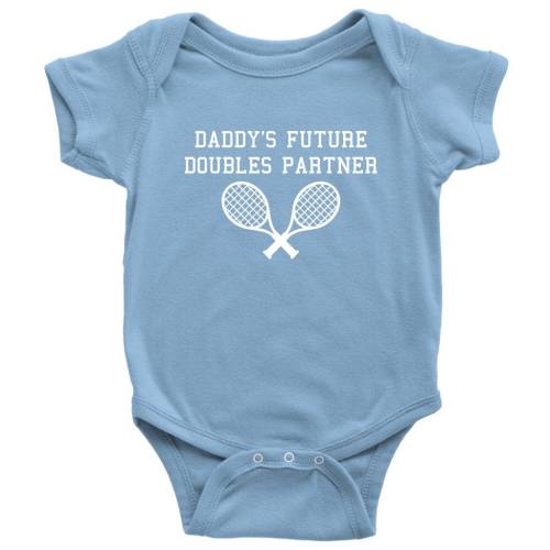 Cute Tennis Baby One-piece - Tennis Baby Bodysuit - Daddy&#39;s Future Doubles Partner - Tennis Player Baby Gift - Many Sizes And Colors