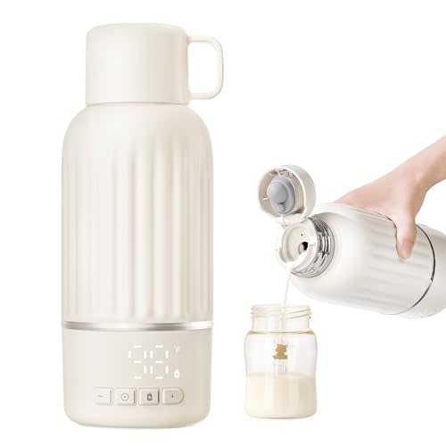 Snow Bear Portable Bottle Warmer for Travel, Fast Heating in 2.5 Mins for Breast Milk and Formula, 10200mAh Battery with LED Display, 17oz Large Capacity, Baby Bottle Warmer with Temperature Control