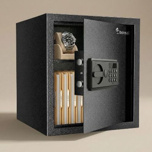 Bonsaii 1.2 Cu Ft Safe Box with Lighted Keypad, Type-C Emergency Power, Dual Steel Bolts & Removable Shelf for Home/Office Security