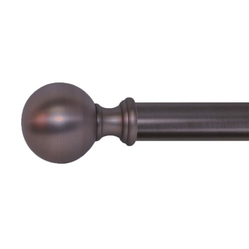 Style Selections 28-in to 48-in Oil-Rubbed Bronze Steel Single Curtain Rod with Finials