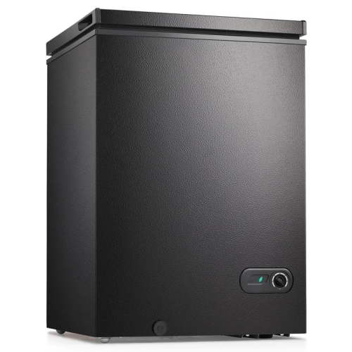 KNDKO 3.5cu.ft Compact Chest Freezer, Mini Freezer with Adjustable Temperature, 2 Removable Baskets, Top Open Door, Energy Saving, Black