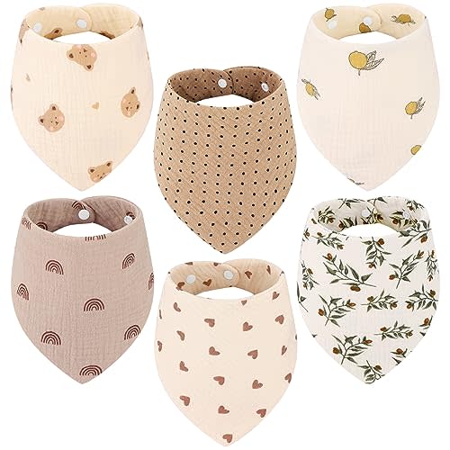 Accmor Muslin Baby Bibs Baby Bandana Drool Bibs for Girls Boys Teething and Drooling