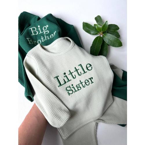Personalized Big Sister Little Br Siblings Matching Outfit Boy Girl Kids Christmas Gift Finally Big Sister Proud Little Brother Baby Clothes