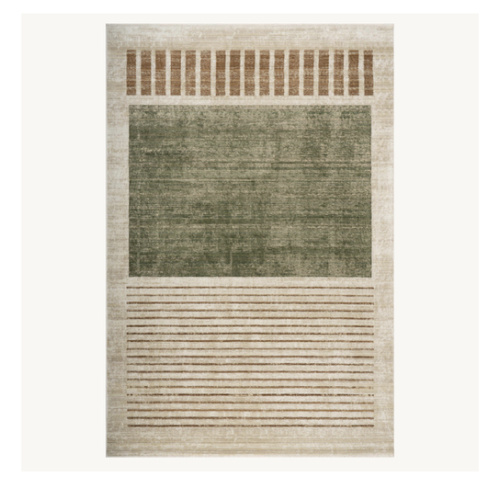 Anette Block Striped Rug | Beige – Rugs USA
