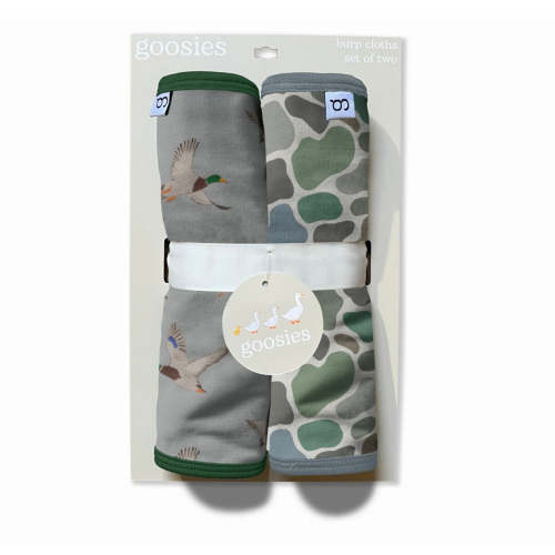 Mallards and camo baby burp cloth set