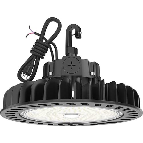 HYPERLITE UFO Led High Bay Light 150W 21,750lm 5000K 1-10V Dimmable High Bay Led Lights UL Listed US Hook 5' Cable Led High Bay Lights Alternative to 650W MH/HPS for Gym Factory Warehouse
