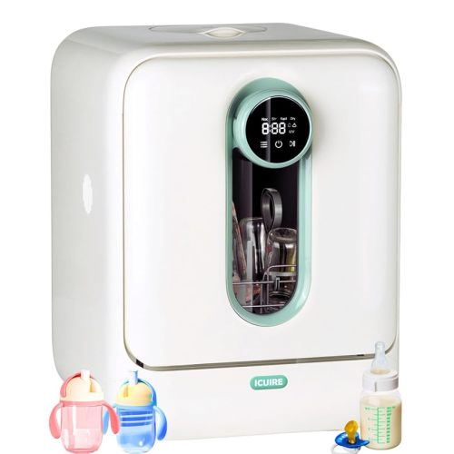 ICUIRE Baby Bottle Washer and Sterilizer and Dryer, 131-167°F High Temperature Sterilize for Baby Stuff, 3.2L Water Tank to Clean Bottles, Pump Part &Pacifiers&Bowl, Newborn Parents One-Hand Operation