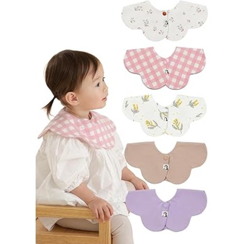 Konny Baby Bib 3/5/7-Pack Set, 360 ​​° Rotate, Soft and Absorbent Drooling for Toddler Boys Girls Baby Essentials
